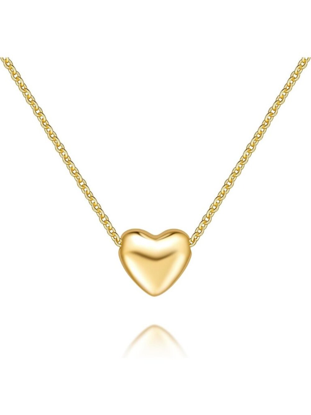 Elegant 14K Gold Heart Pendant Necklace for Women - Dainty Jewelry Gift